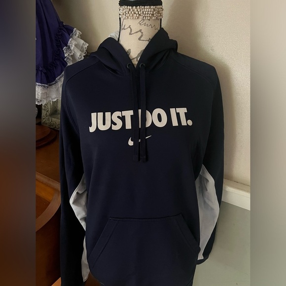 Nike Dry Therma Fit Navy Just Do It Hoodie - Picture 2 of 6